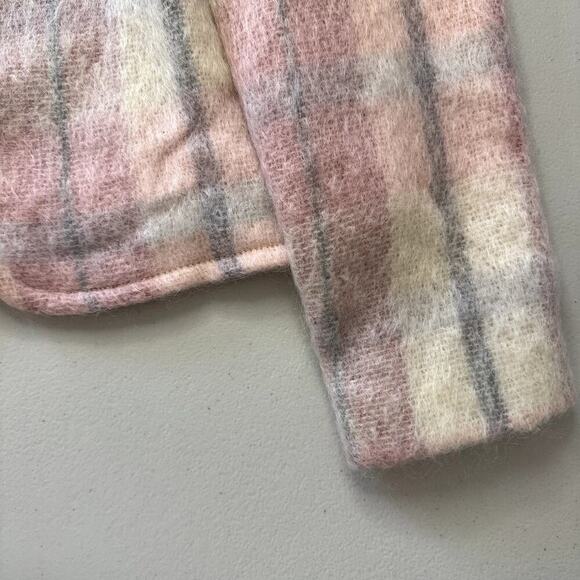 VTG 90s Gregge Sport Mohair Cropped Pink Plaid Jacket USA Made Sz 4 - Picture 4 of 6